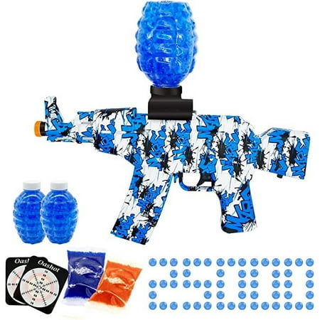 OZUAZ Electric Gel Ball Blaster, Splatter Ball Blaster Automatic, Gel Blaster with 20000+ Water Beads, for Outdoor Activities - Team Game, Ages 8+ | Blue
