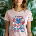 thumbnail image 2 of Faith and Freedom Shirt, USA Cross with Flowers Religious Graphic Tee, Natural, S, 2 of 6