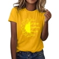 thumbnail image 1 of WTXUE T-Shirts à Manches Courtes, Col Rond, Graphiques, pour Femmes, Été, Ample, Blo, Coton Floral, Décontracté, Jaune/tournesol m, 1 of 6