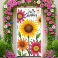 thumbnail image 5 of Floral Design Summer Banner Colorful Sunflowers Hello Text for Outdoor Decor Garden Party Seasonal Celebration, 5 of 7