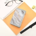 thumbnail image 7 of JIALIOU Nylon Trifold Card Wallet with ID Window Zipper Pocket for Men Women Teen Soft Pink Gold White Marble, 7 of 7