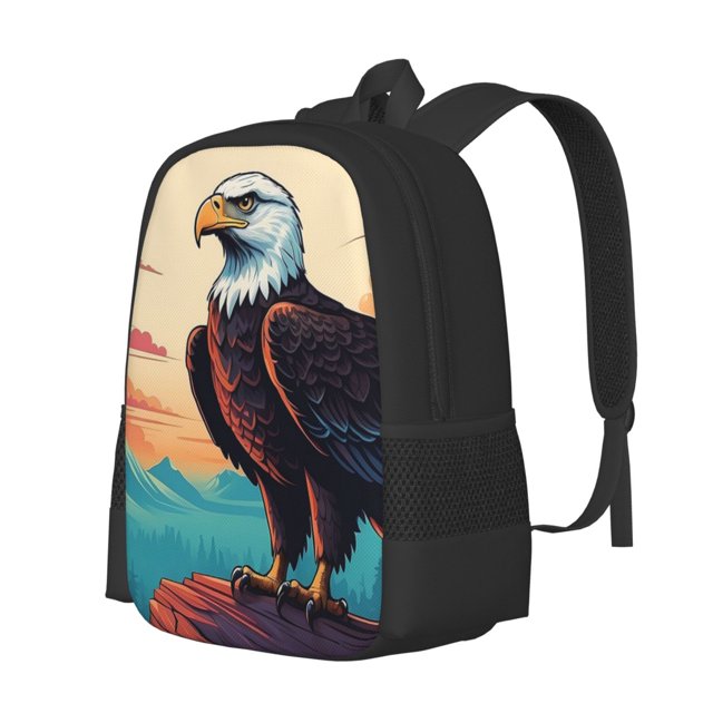 Disketp Cartoon Iceberg Bald Eagle Mochila Minimalista de Gran Capacidad, Mochila de Viaje para Escuela, Trabajo o Uso Diario