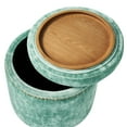 thumbnail image 5 of The Pioneer Woman Harper Round Velvet Storage Ottoman, Jade, 17.72 in, 5 of 10