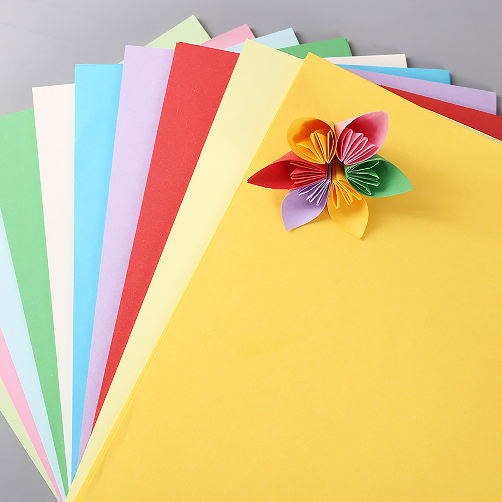 A4 Color Origami Paper 100 Sheets 10 Solid Colors 8.27 in x 11.69 in Printable Craft Paper for Folding and Copying