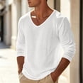 thumbnail image 5 of Men's Long Sleeve Shirts V Neck Solid Color Fashion Summer Shirts Loose Soft Comfort Casual Tee Shirts Basic Pullover Tops 2026, 5 of 6