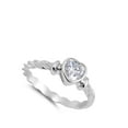 thumbnail image 4 of CHOOSE YOUR COLOR Solitaire White CZ Heart Promise Ring .925 Sterling Silver Rope Band Female Size 9, 4 of 4