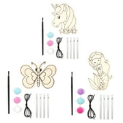 Angle View: Hello Hobby Wood Wind Chime Kit with Multicolor Paint and Brush, Unisex for Ages 8+