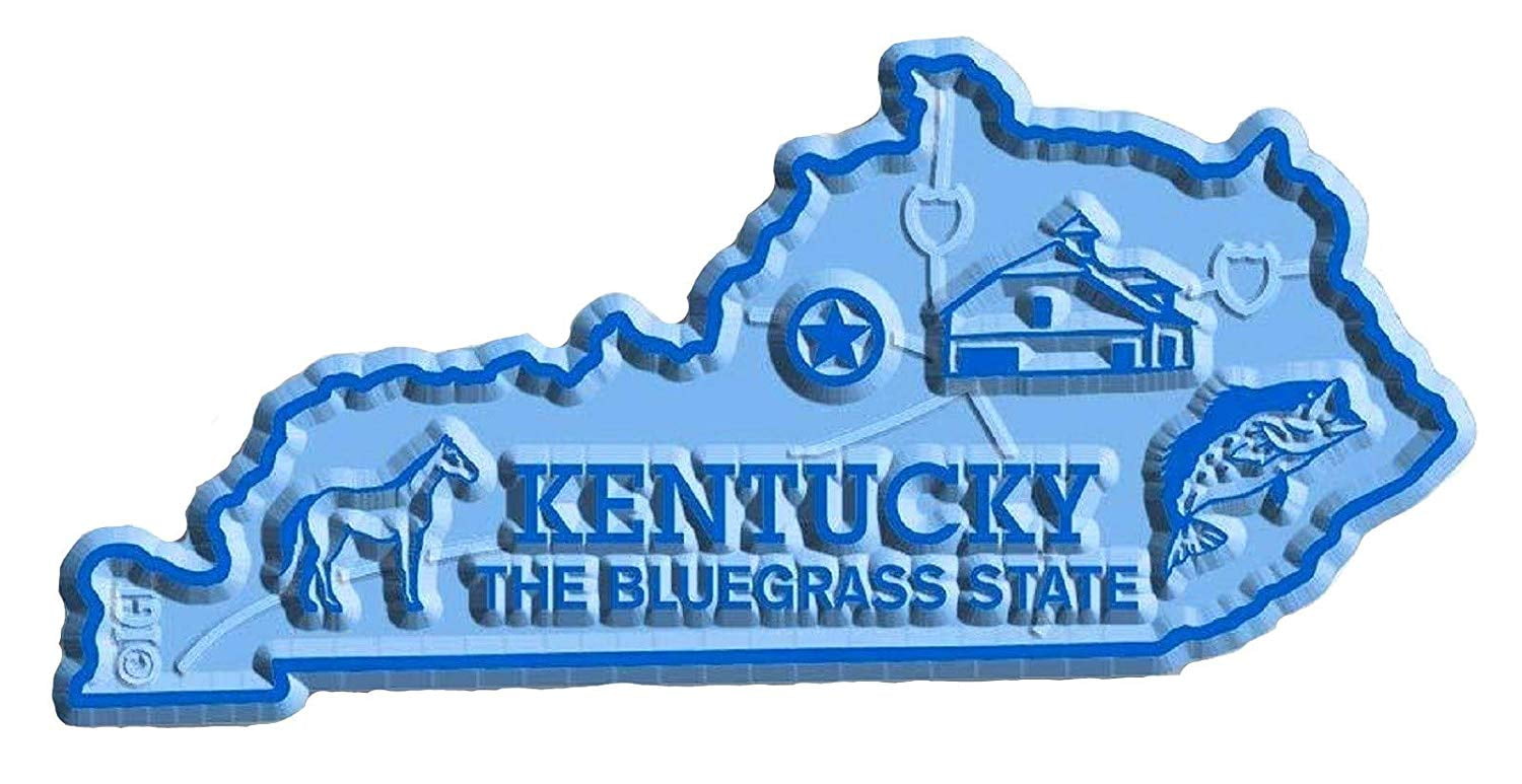 Kentucky The Bluegrass State Map Fridge