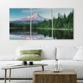 thumbnail image 3 of PixonSign Framed Canvas Print Wall Art Set Emerald Green Pine Tree Forest Mountain Range Reflection Country Landscape Nature Wilderness Modern Decorative Calm/Relax - 16"x24"x3, 3 of 5