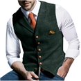 thumbnail image 2 of Men Lattice Turndown Single-breasted Slim Fit Vest Suit Business Waistcoat_Gift Of G, 2 of 3