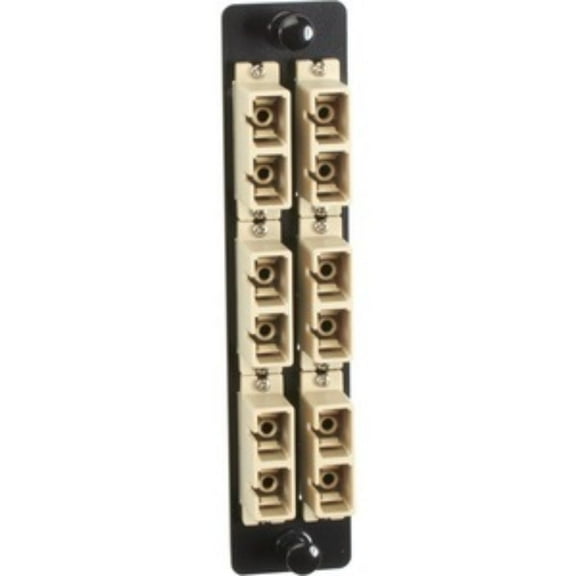 Black Box High-Density Adapter Panel, Bronze Sleeves, (6) SC Duplex Pairs, Beige