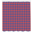 thumbnail image 2 of Ambesonne Plaid Shower Curtain, Lumberjack Buffalo Check Grid, 69"Wx70"L, Vermilion and Sea Blue, 2 of 4