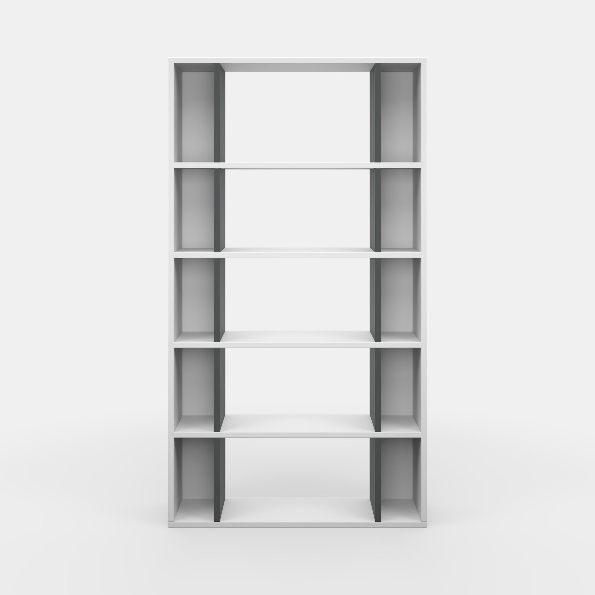 Ada Home Decor Sanborn Multiple Tier Open Shelf Modern Bookcase, Anthracite/White