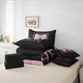 thumbnail image 6 of Manfei Kawaii Pink Bow 7-Piece Twin Bedding Sets for Teens Children Girls,Bling Glitter Bedding Comforter Set,Girly Dreamy Dance Breathable Sheet Sets,Luxury Bedroom Decor,Reversible, 6 of 8