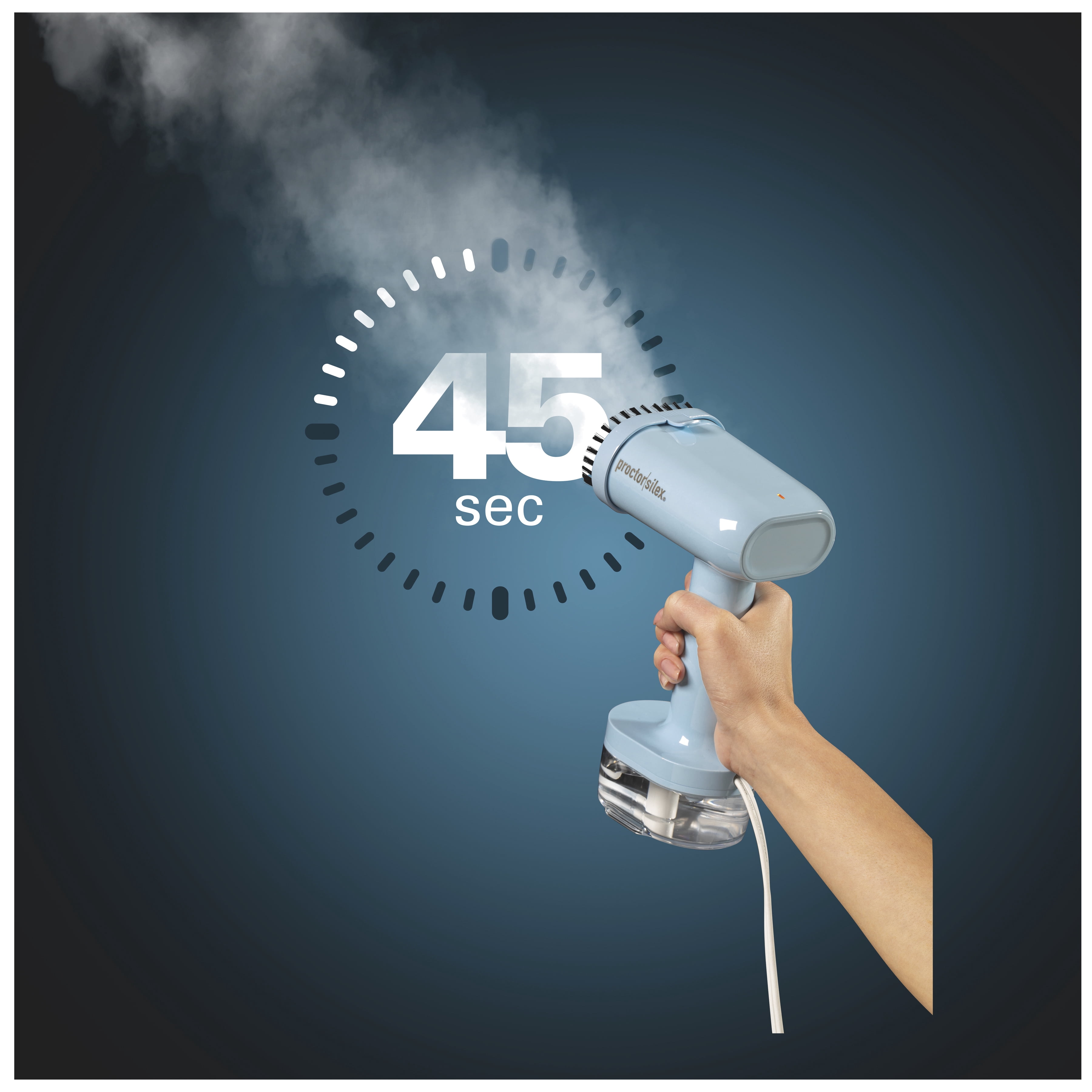 Proctor Silex® Défroisseur à Vapeur et Fer 2-en-1 Compact, Portatif de Voyage, 1200 W, Réservoir Amovible 120 ml, Bleu, Modèle 11585