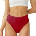 thumbnail image 2 of Audhol Cotton Underwear for Women! Large Size Panties Female Cotton Half Hip High Waist Solid Color High Open Ladies Triangle Plus Size Underwear for Women Red L, 2 of 4