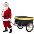 thumbnail image 2 of Aosom Bicycle Cargo Trailer, Two-Wheel Bike Luggage Wagon Bicycle Trailer with Removable Cover, Yellow, 2 of 9