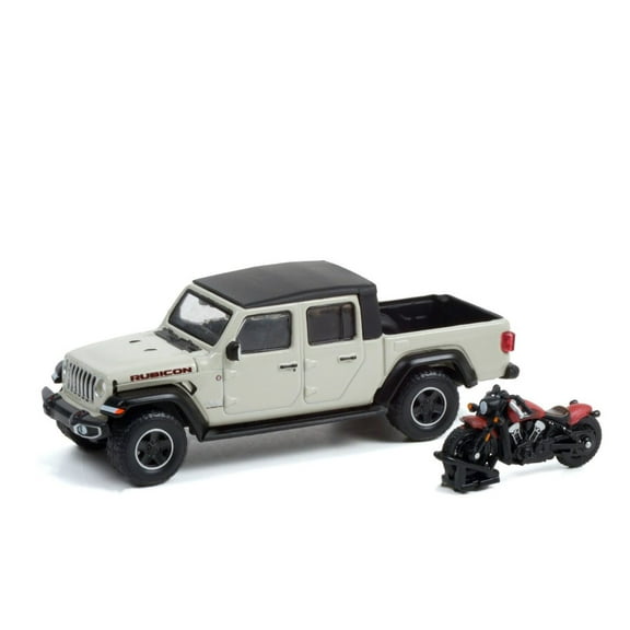 2020 Jeep Gladiator Rubicon & 2020 Indian Scout Motorcycle Greenlight 97120 1/64 scale Diecast Car