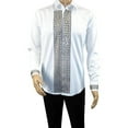 thumbnail image 3 of Men CEREMONIA Turkey Shirt 100% Cotton Fancy Rhine Stones #TSV 13 White Slim Fit, 3 of 10