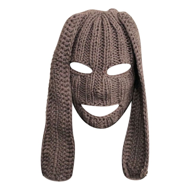 Winter Warm Knit Hoodwith Rabbit Ears for Adults Suitable for Seasonal Outdoor Activities and Everyday Comfort