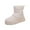 Beige, variant on Girls Boys Snow Boots Child Solid Color Pull On Short Booties Thermal Lightweight Kids Winter Snow Boots Beige Size 6-7 Years