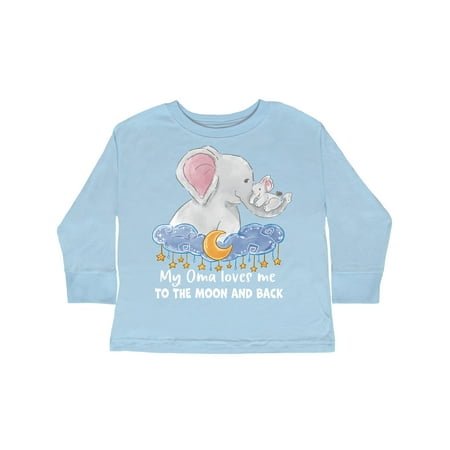 

Inktastic My Oma Loves me to the Moon and Back Elephant Family Gift Toddler Boy or Toddler Girl Long Sleeve T-Shirt