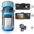 thumbnail image 4 of 3 in 1 Dual Lens HD 1080P Car DVR Dash Cam with Video Recorder,120View Car Dashcam System,Infrared Night Vision,24H Loop Recording, 4 of 8