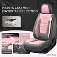 thumbnail image 3 of Coverado Car Seat Covers Full Set, Stylish Faux Leather Front and Back Seat Protectors, Automotive Interior Accessories Universal Fit for Most Cars, Gray & Pink, 3 of 9