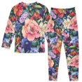 thumbnail image 2 of FORMRS Kids Pajama Set Cotton Long Sleeve Top and Pants 2-Piece Lounge Sleepwear, Sizes 18M-8Y, Vibrant Pink Floral Pattern, 2 of 6