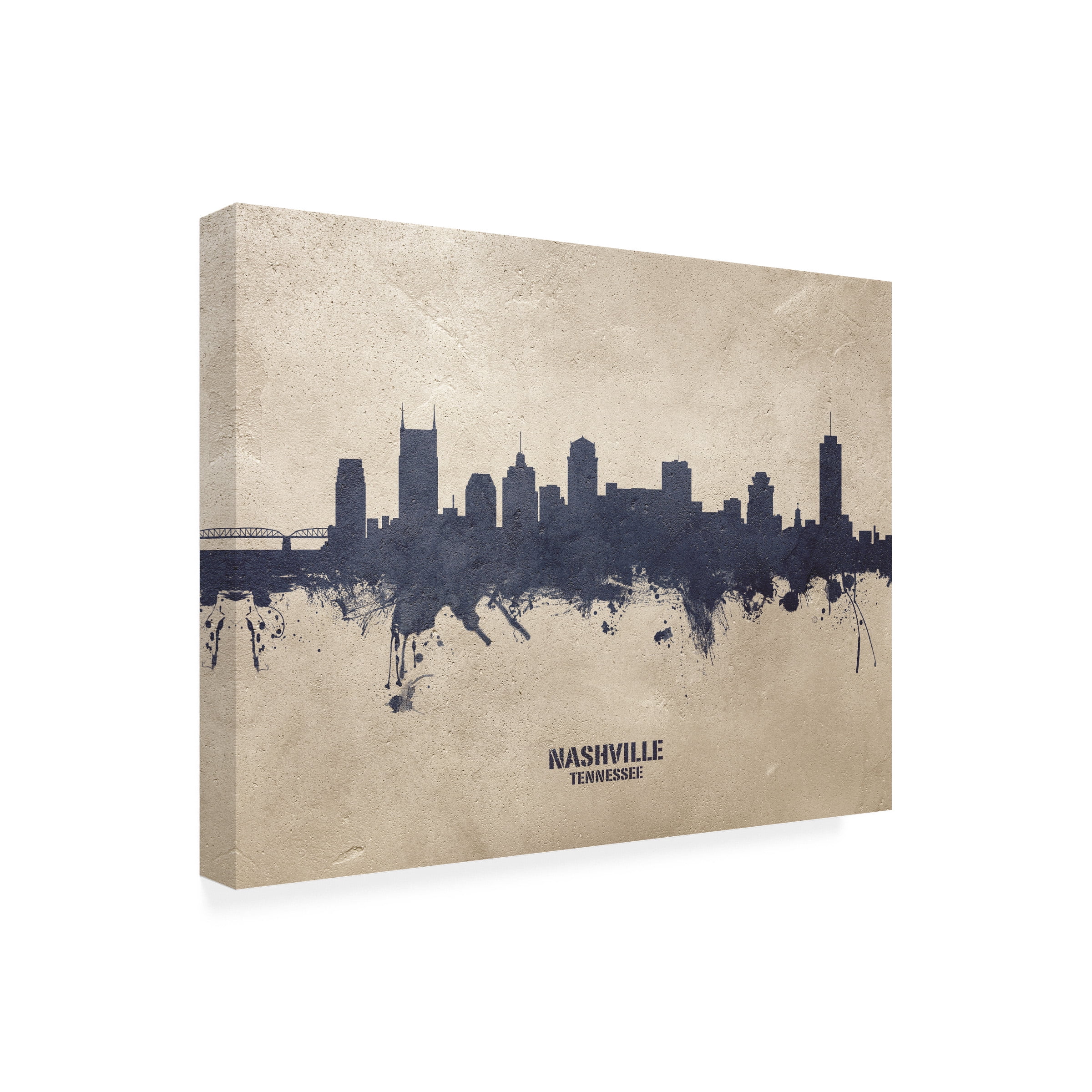Michael Tompsett 'Nashville Tennessee Skyline Concrete' Canvas Art