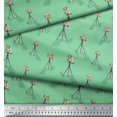 thumbnail image 3 of Soimoi Green polyester Crepe Fabric Stand & Camera Fashion Decor Fabric Printed Yard 42 Inch Wide, 3 of 3