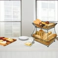 thumbnail image 3 of Sorbus 2-Tier Metal Breadbasket, Great for Bread, Fruit, Vegetables, Snacks, Households and More, Black, 3 of 7