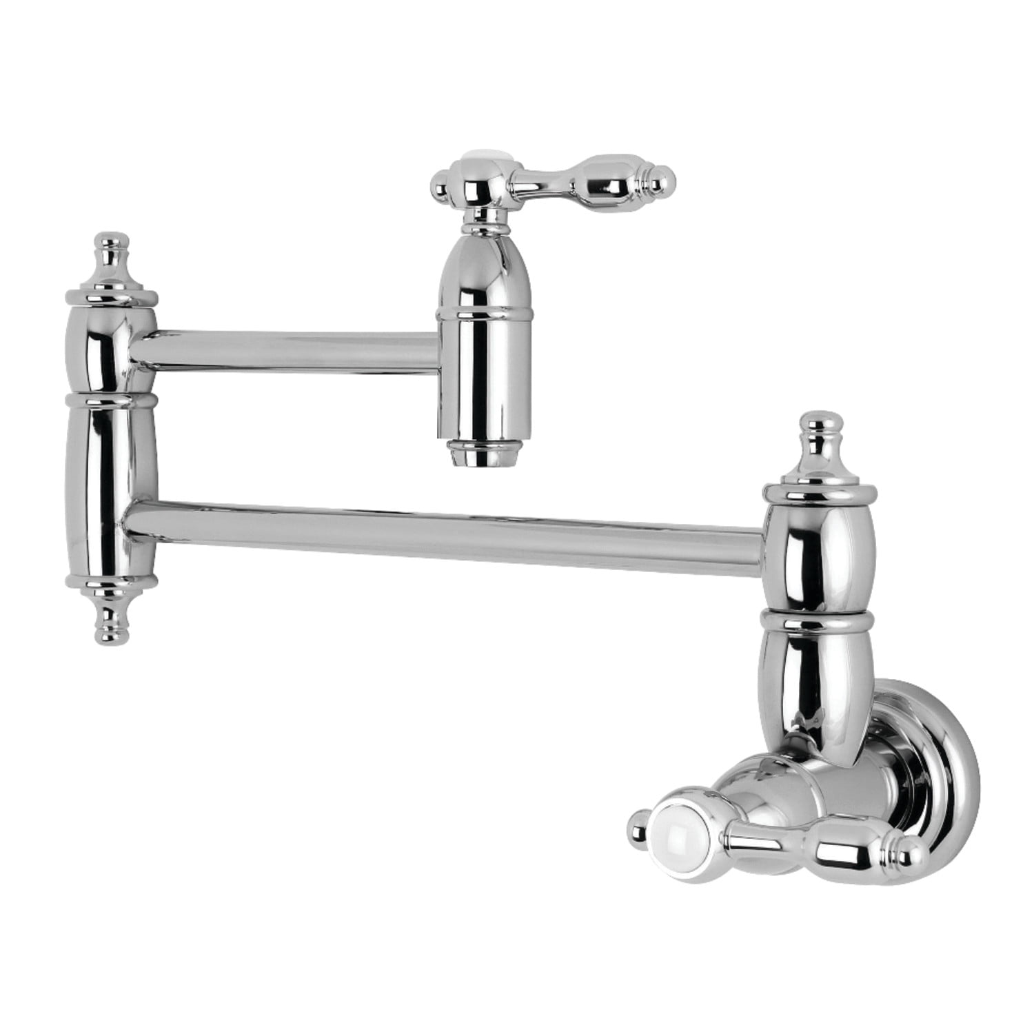 Kingston Brass KS3101TAL Tudor Wall Mount Pot Filler Kitchen Faucet,  Polished Chrome