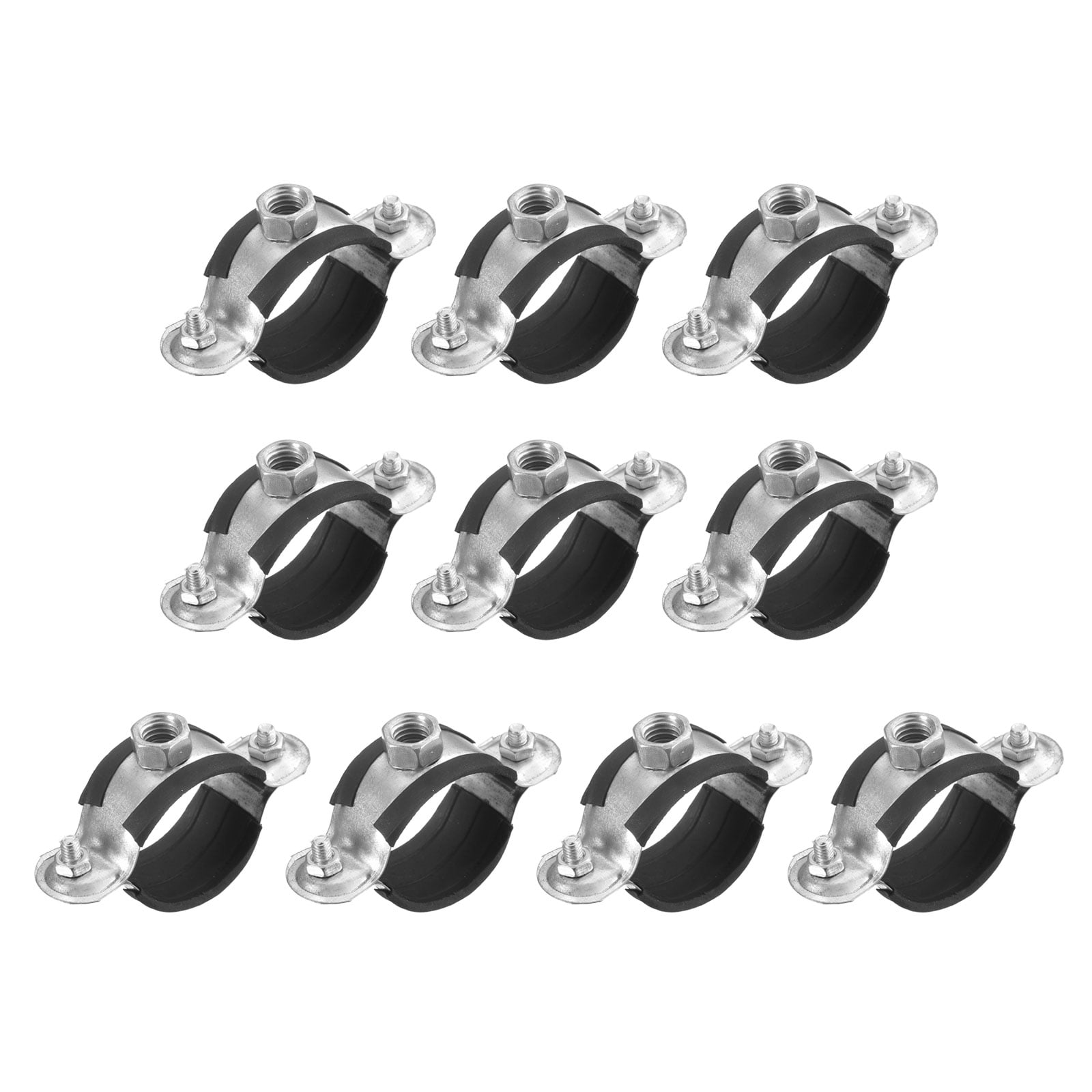 Uxcell M8 32mm ID Carbon Steel Rigid Pipe Strap Clamps Tube Strap 48