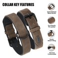 thumbnail image 3 of Collar para perro Didog, suave, acolchado, de piel, ajustable, marrón, talla M, 3 of 7