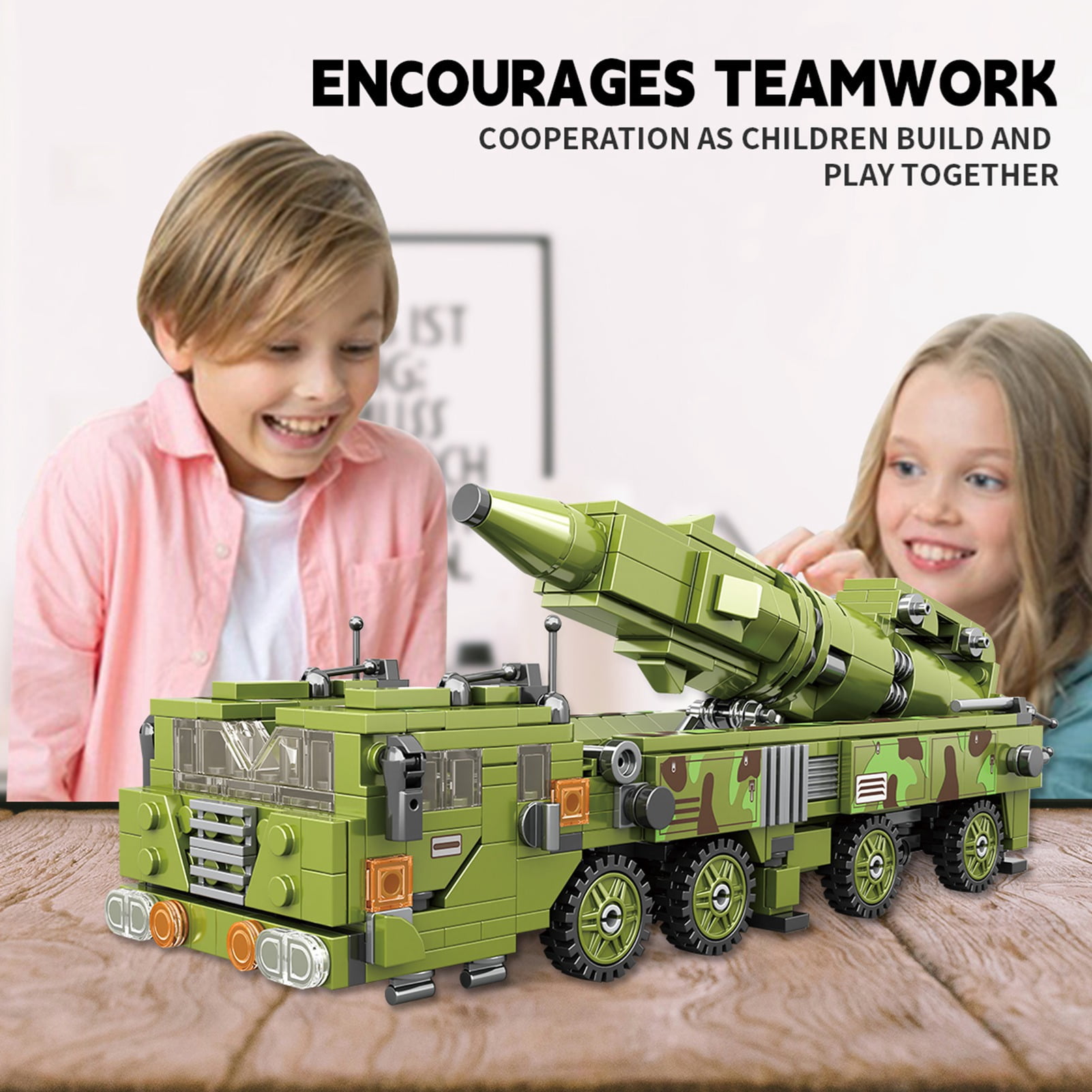 Cacagoo 782PCS Military Missile Truck Building Blocks Set - Army Vehicle Model Kit for Kids & Collectors