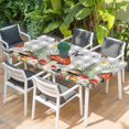 thumbnail image 2 of Spring Mushrooms Table Cloths for 5 Foot Rectangle Tables, Farmhouse Pastoral Botanical Gray Plaid Patio Waterproof Elastic Fitted Tablecloths, Washable Rectangular Table Cover for Camping, 2 of 8