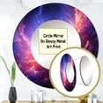 thumbnail image 3 of Designart "Purple Pink Fractal Cosmic Fusion" Abstract Rund Mirror For Wall Decor - Large Purple Round Printed Mirror -Modern Round Living Room Mirror - 29" x 29", 3 of 6