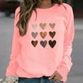 thumbnail image 2 of Zorckvet Valentines Day Sweatshirts for Women Crewneck Sweatshirt Casual Dressy Long Sleeve Lightweight Heart Print Graphic Tops Loose Pullover (Pink,M), 2 of 7