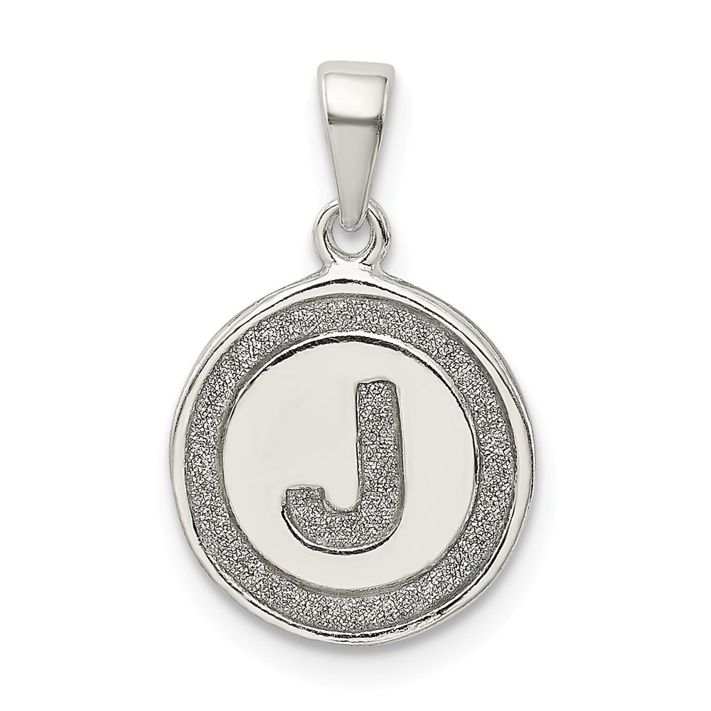 Diamond2Deal 925 Sterling Silver Glitter Enamel Letter J Circle