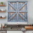 thumbnail image 5 of Farmhouse Wood Grain Sheer Curtains 54 Inches Long, Vintage Country Barn Gate Textured Light Filering Curtains, Breathable Simi Curtain Privacy Drapes for Kitchen Bathroom Small Window Treatment, 5 of 9