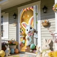 thumbnail image 6 of Tuvgenk Easter Door Cover Holiday Banner Front Door Decor Easter Door Curtain No Drilling Floral Indoor Spandex 35x71 inch, 6 of 6