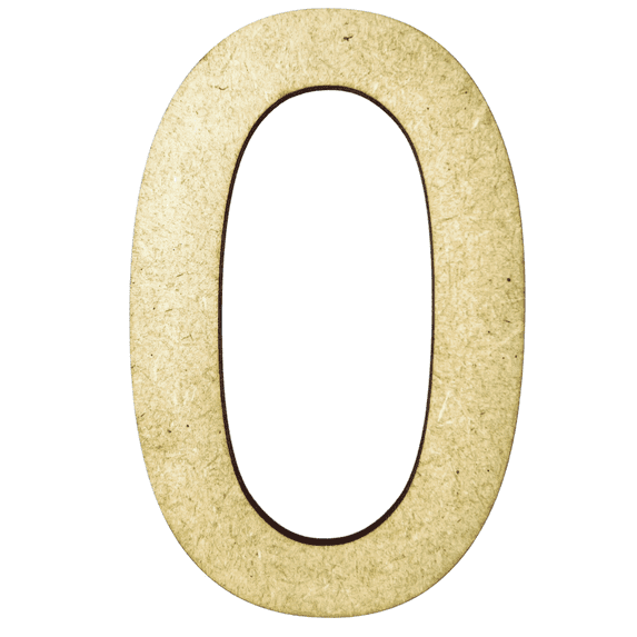 22" Tall MDF Number 0 | 1/8" Thick | Krafty Supply Letters | Arial | Wooden Letter