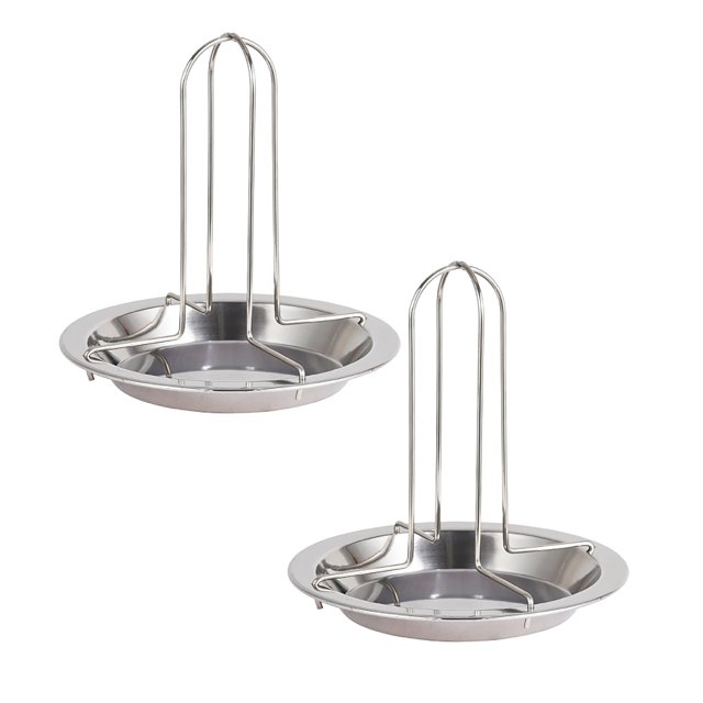 Oleegame 2PC Stainless Steel Cutlery Set Stand Stick Rack For BBQ Rib Chicken Roasting Holder Steel Non Grill Kitchen,Dining & Bar Silver