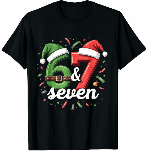 67 Christmas Funny 6 7 Meme Six Seven Xmas T-Shirt (Men's, Women's)