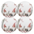 thumbnail image 2 of Ryvnso Watercolor Christmas Gnomes Round Plate Mats Dining Table Placemat 1 Piece for Holiday Decoration, 2 of 7