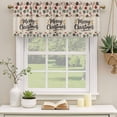 thumbnail image 2 of Merry Christmas Curtain Valances for Windows, Kitchen Valance Window Treatments Panel 2 Pack, Retro Winter Watercolor Coloful Ball Rod Pocket Short Curtains for Bathroom Bedroom 42 x 18 Inch, 2 of 8