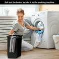 thumbnail image 3 of Multi-Bag Rolling Laundry Hamper with Removable Oxford Bags – 4-Bag Configurations, 43.5 L Capacity, Portable Laundry Room Organizer with Wheels, Rustic Brown & Black, 3 of 9