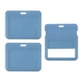 thumbnail image 1 of Uxcell 3 Pack Clear Badge Holder, Portatarjetas de identificación de plástico, clips de protección de ID de doble cara horizontal, azul grisáceo, 1 of 6