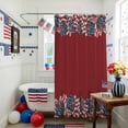 thumbnail image 3 of 4th of July Shower Curtain, 36" x 72", USA Flag Rose Flowers Independence Day Waterproof Bathroom Curtain Washable Shower Curtain Set with 12 Hooks, 3 of 9